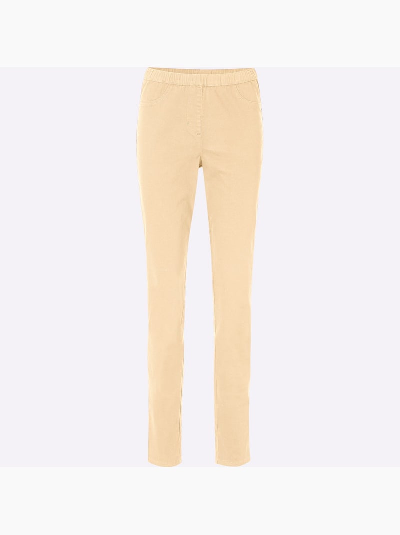 Jean à la coupe étroite avec ceinture élastique confortable - Taille courte - Moda Vilona Jaune - Kiabi