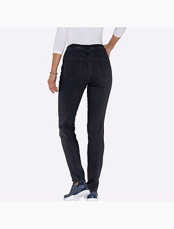 Jean à la coupe étroite avec ceinture élastique confortable - taille courte - moda vilona