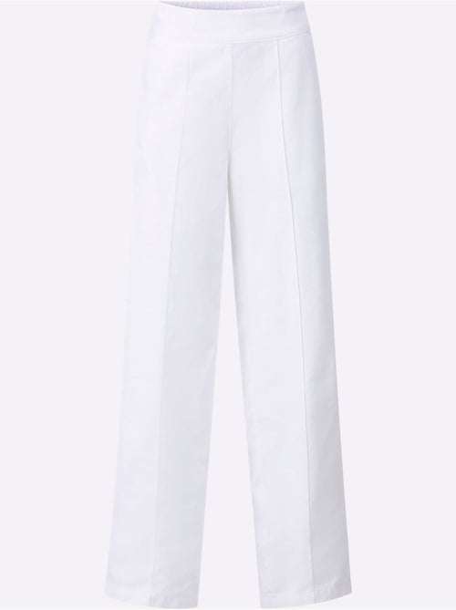 Jean à la coupe haute avec jambes larges et ceinture élastique - Taille standard - Moda Vilona - Kiabi