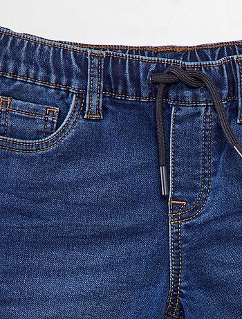 Jean à taille élastiquée avec cordons