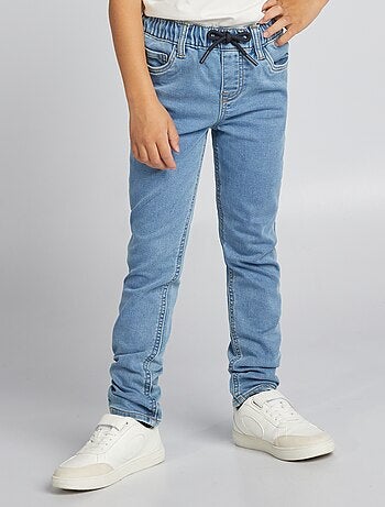 Jean à taille élastiquée avec cordons