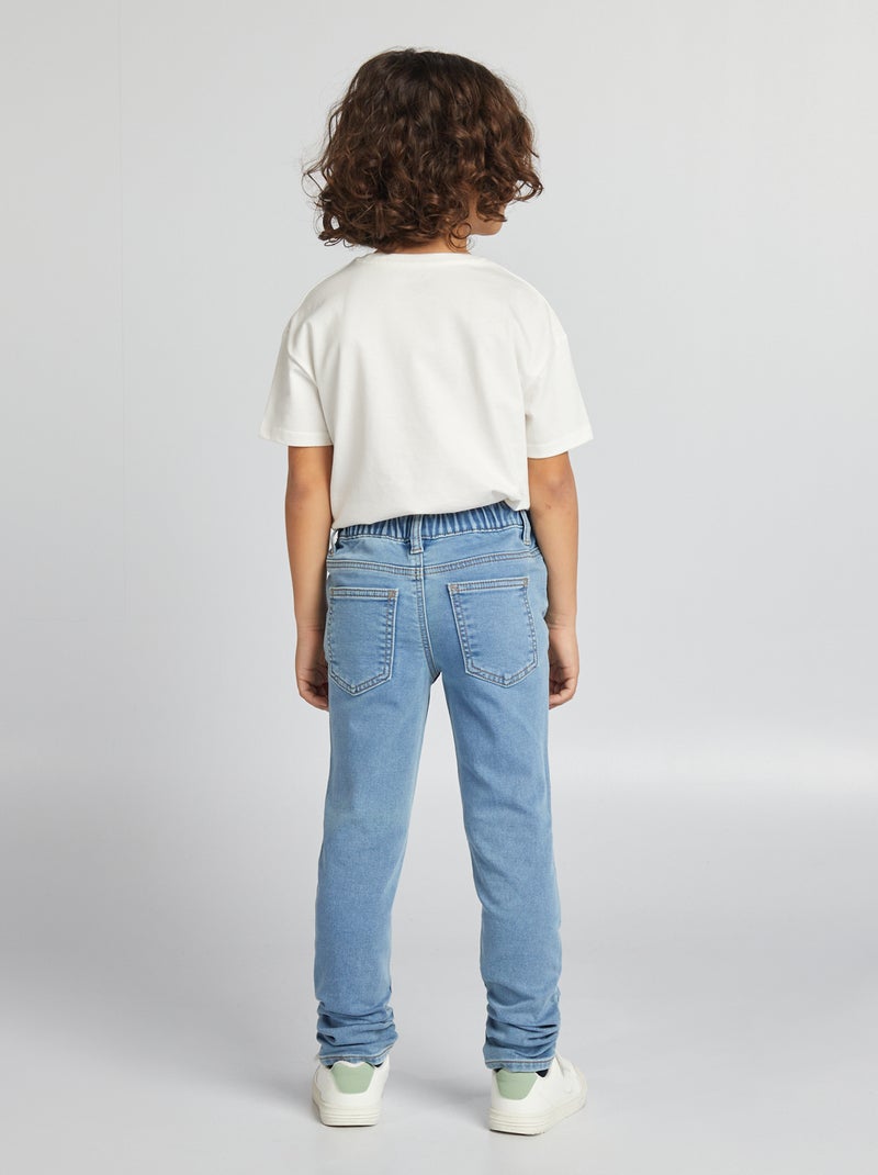 Jean à taille élastiquée avec cordons Double stone - Kiabi