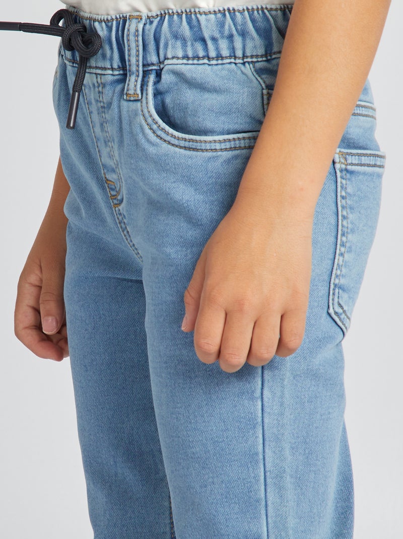 Jean à taille élastiquée avec cordons Double stone - Kiabi