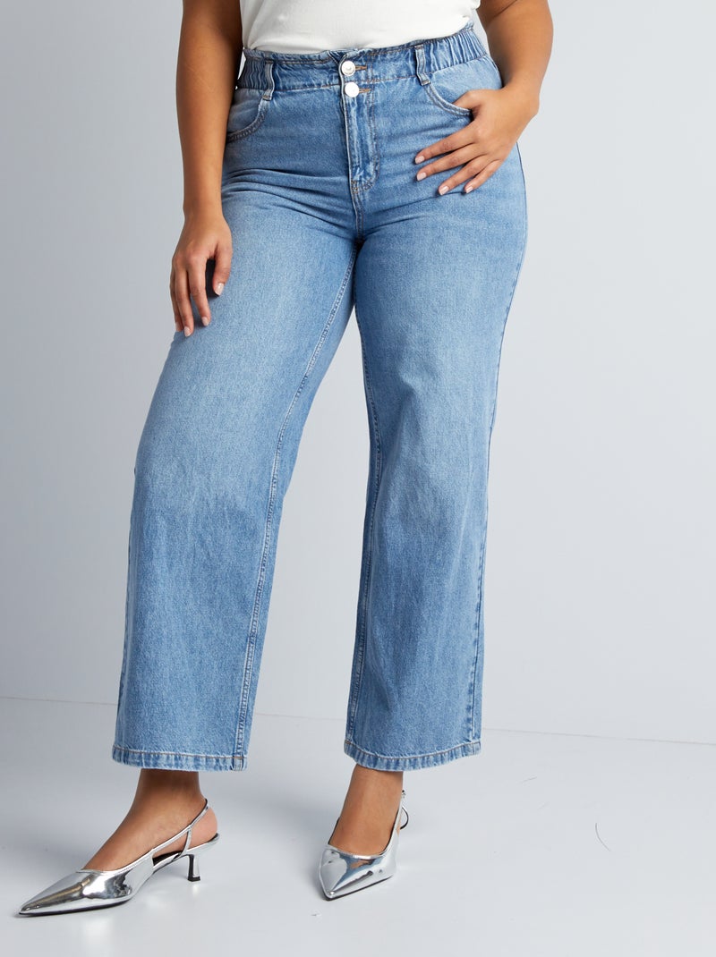 Jean à taille élastiquée Bleu - Kiabi