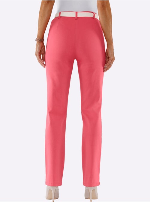 Jean à taille haute avec ceinture élastique et poches avant - Taille courte - Moda Vilona - Kiabi