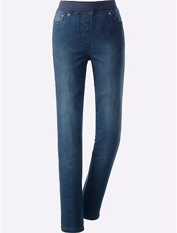 Jean en coton à ceinture intégrée et fermeture à bouton - Taille extra courte - Witt