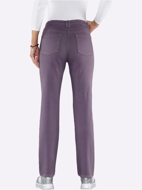 Jean à taille haute confortable avec poches et ceinture extensible - Taille standard - Moda Vilona - Kiabi