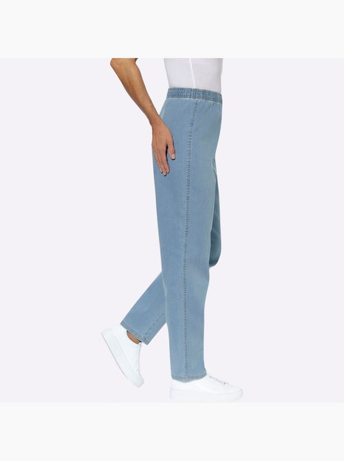 Jean ample à ceinture élastique et finition extensible - Taille courte - Moda Vilona - Kiabi