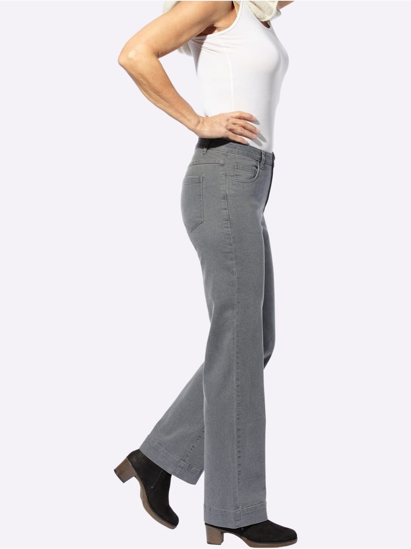 Jean avec coton - taille courte - moda vilona Gris - Kiabi