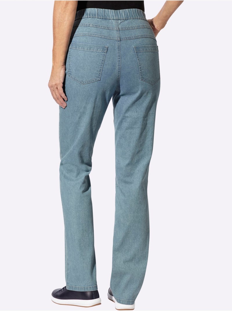 Jean avec coton - taille courte - witt Bleu Blanc - Kiabi