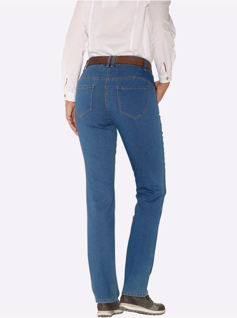 Jean avec coton - taille courte - witt Bleu Blanc - Kiabi