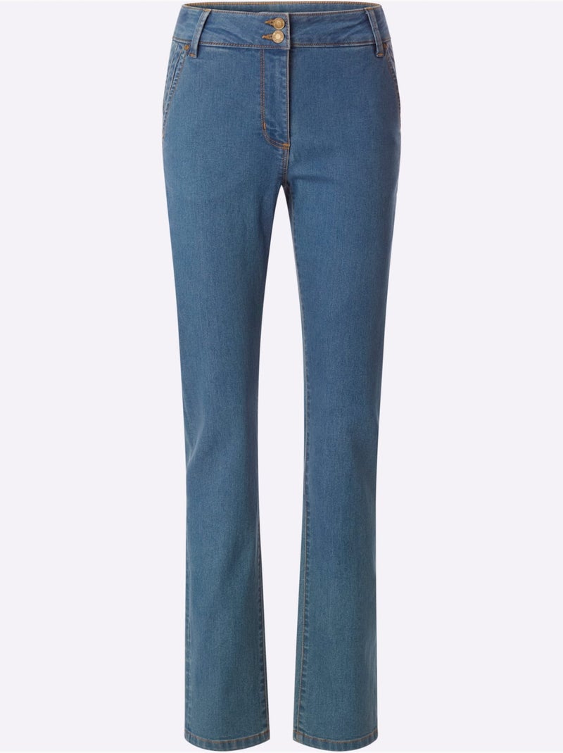 Jean avec coton - taille courte - witt Bleu Blanc - Kiabi