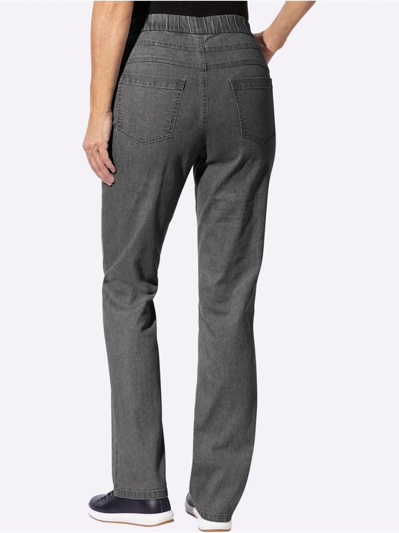 Jean avec coton - taille courte - witt gris anthracite - Kiabi