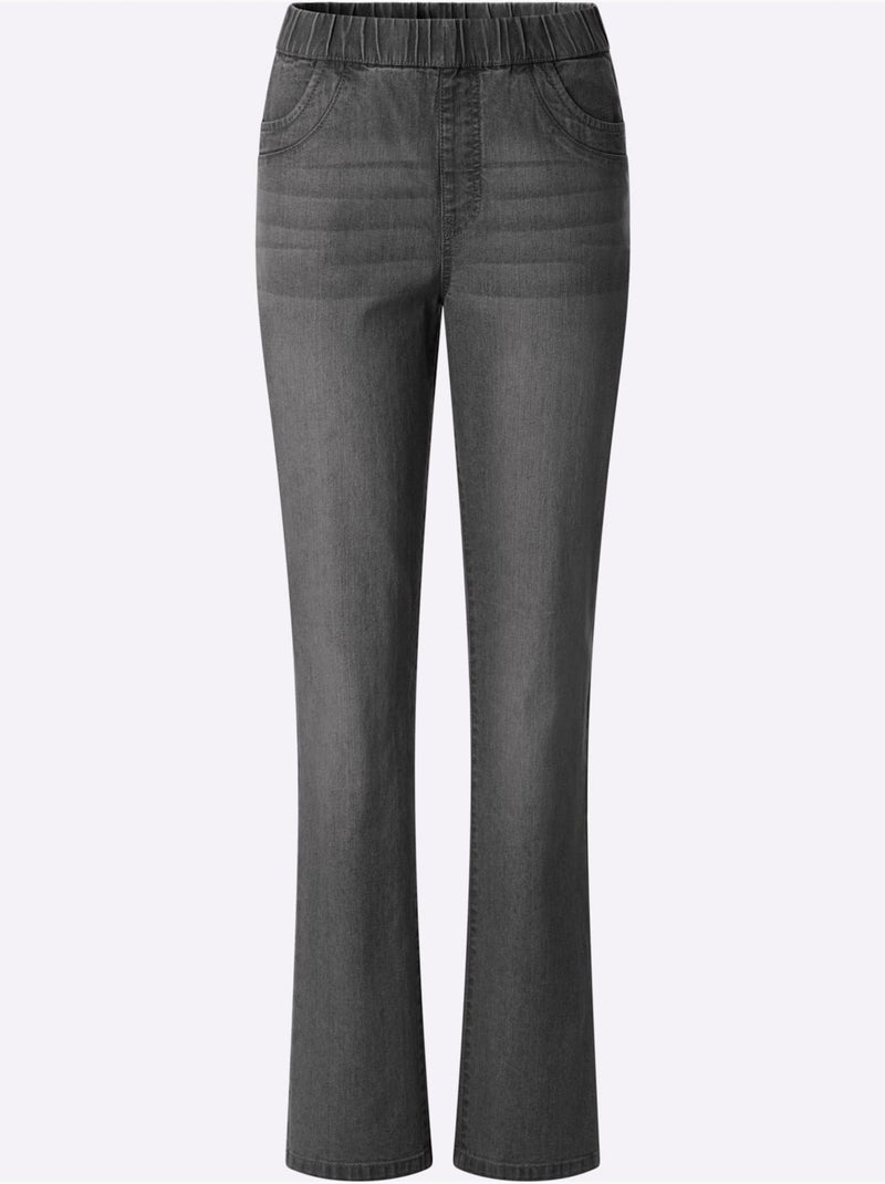 Jean avec coton - taille courte - witt gris anthracite - Kiabi