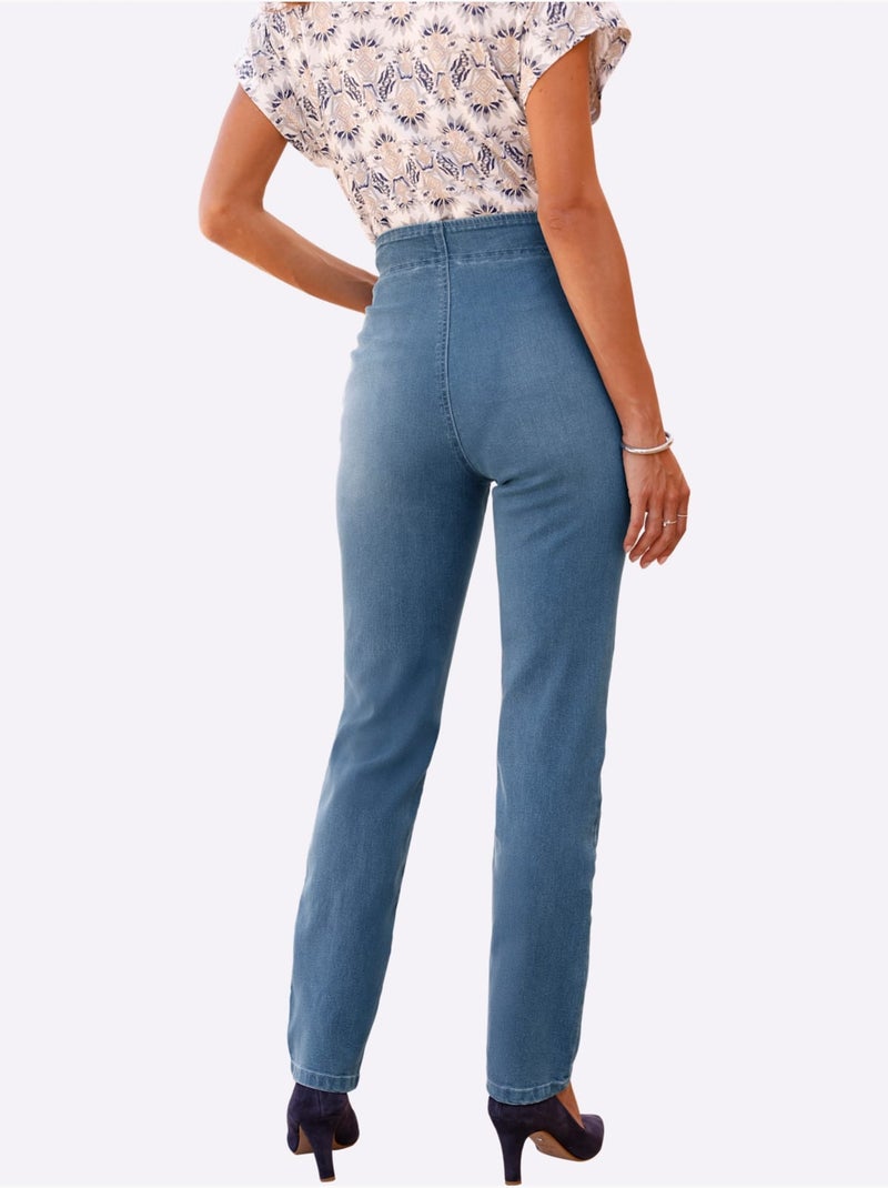 Jean Avec Coton - Taille Standard - Witt Bleu Blanc - Kiabi