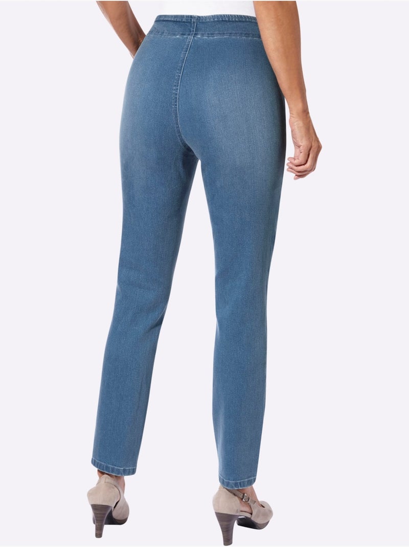 Jean Avec Coton - Taille Standard - Witt Bleu Blanc - Kiabi
