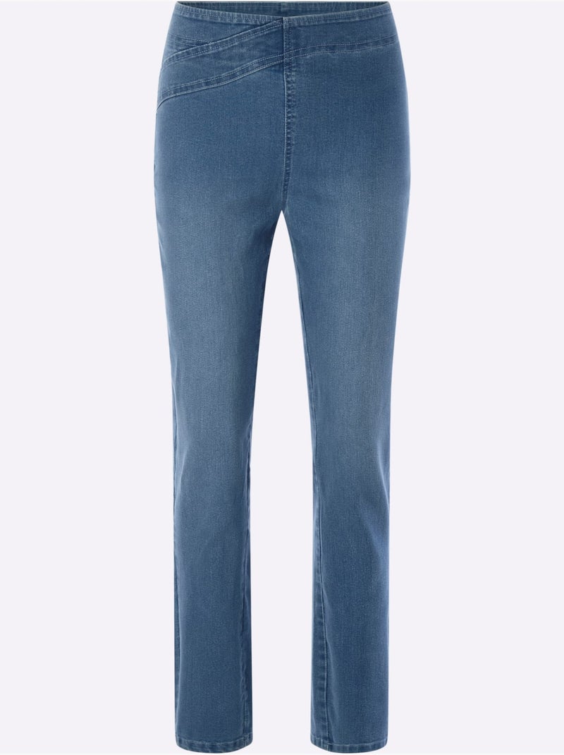 Jean Avec Coton - Taille Standard - Witt Bleu Blanc - Kiabi