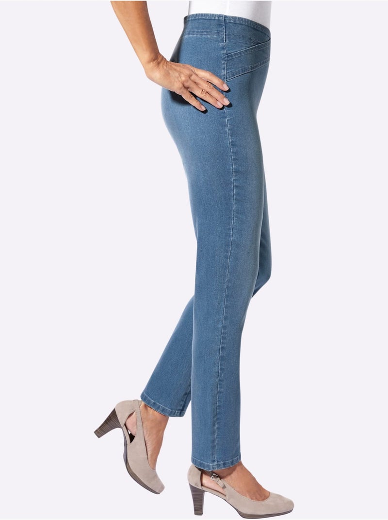 Jean Avec Coton - Taille Standard - Witt Bleu Blanc - Kiabi