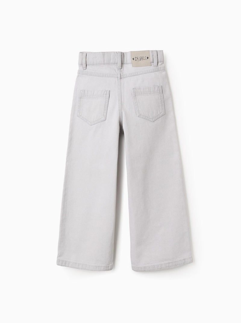 Jean avec imprimé pailletté d'étoiles et lunes Gris clair - Kiabi