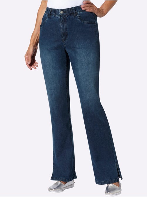 Jean avec jambes larges et fente à la finition - Taille standard - Moda Vilona - Kiabi Jean avec jambes larges et fente à la finition - Taille standard - Moda Vilona - Kiabi