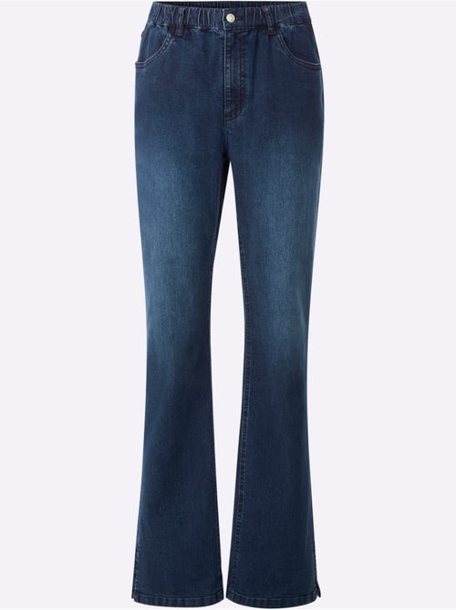 Jean avec jambes larges et fente à la finition - Taille standard - Moda Vilona - Kiabi Jean avec jambes larges et fente à la finition - Taille standard - Moda Vilona - Kiabi