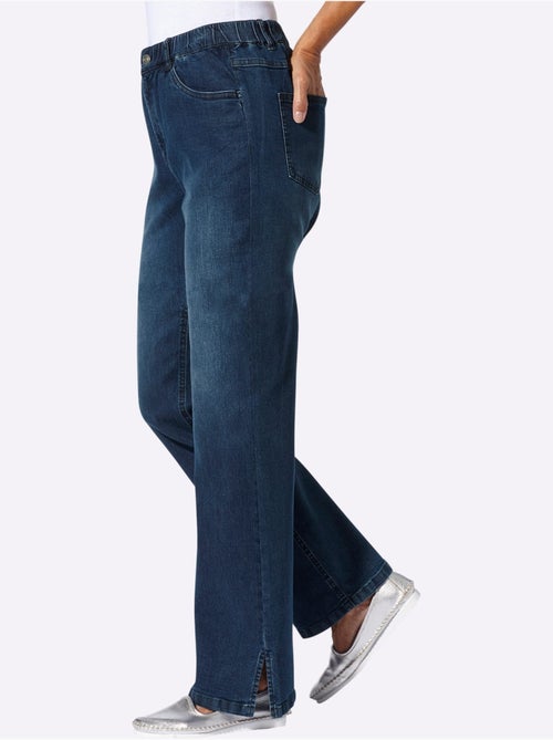 Jean avec jambes larges et fente à la finition - Taille standard - Moda Vilona - Kiabi Jean avec jambes larges et fente à la finition - Taille standard - Moda Vilona - Kiabi
