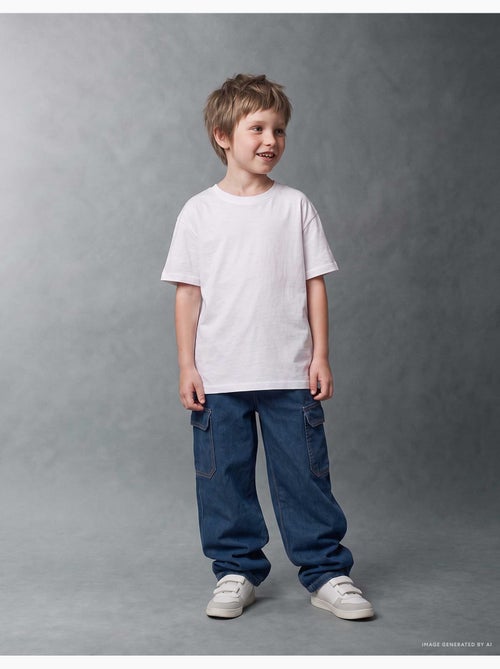 Jean baggy cargo avec cordon de serrage - Kiabi