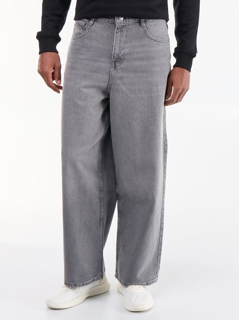 Jean baggy / coupe large Gris - Kiabi