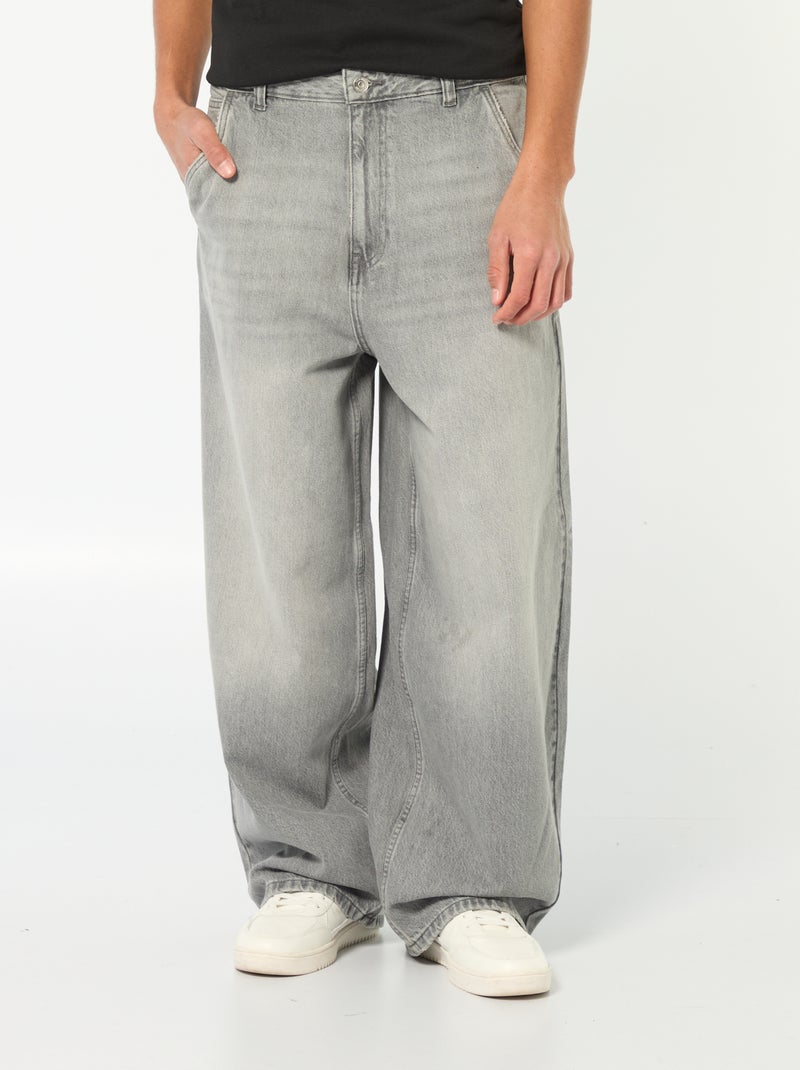 Jean baggy Gris - Kiabi