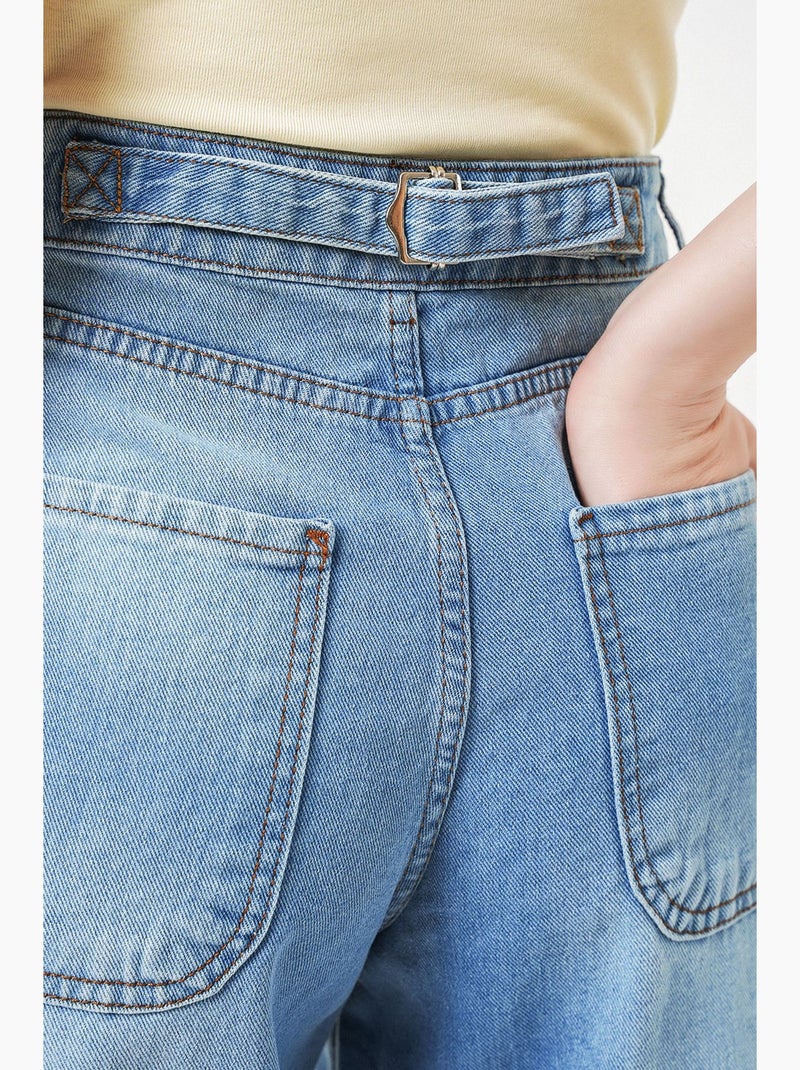 Jean baggy taille haute bdart Bleu saphir - Kiabi