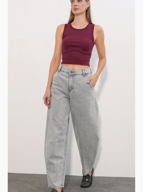 Jean baggy taille haute bdart - Kiabi