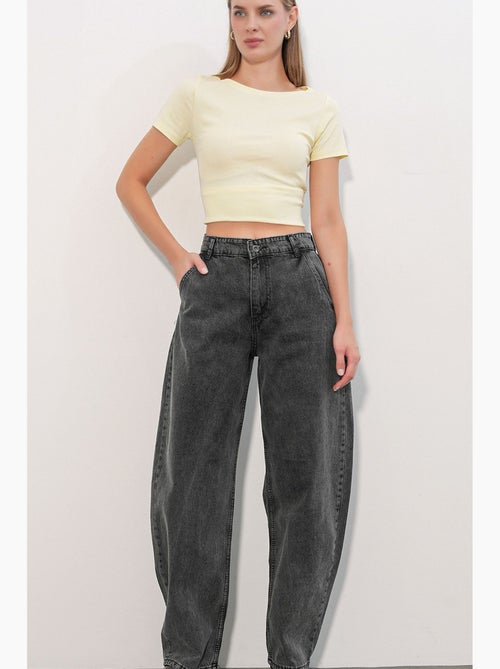 Jean baggy taille haute bdart - Kiabi