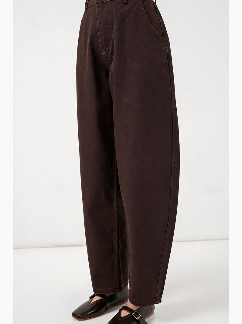 Jean baggy taille haute bdart Marron - Kiabi