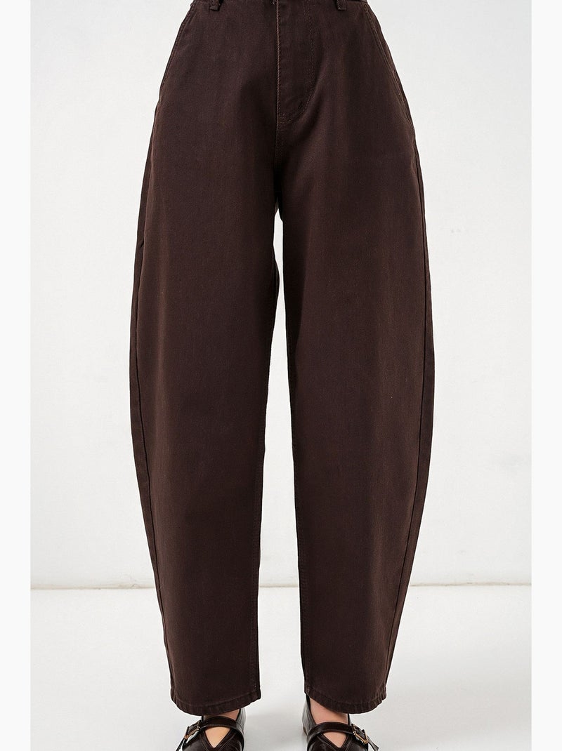 Jean baggy taille haute bdart Marron - Kiabi