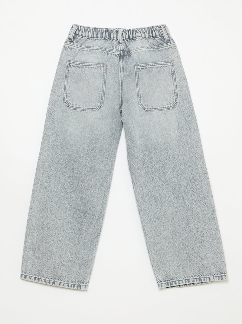 Jean baggy uni 5 poches Gris - Kiabi