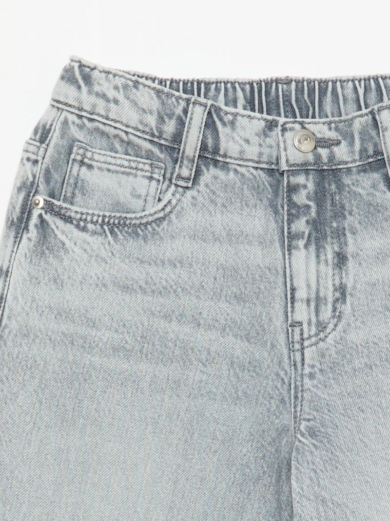 Jean baggy uni 5 poches Gris - Kiabi