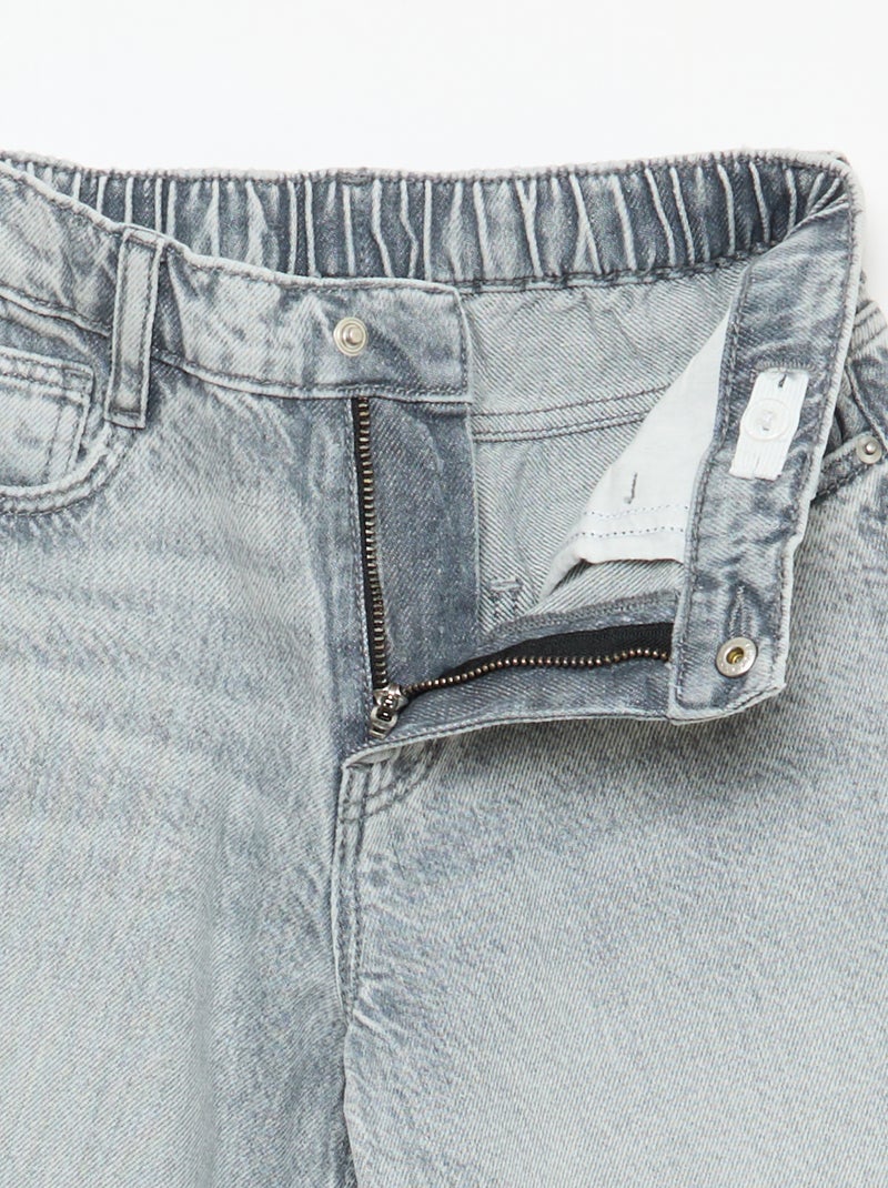 Jean baggy uni 5 poches Gris - Kiabi