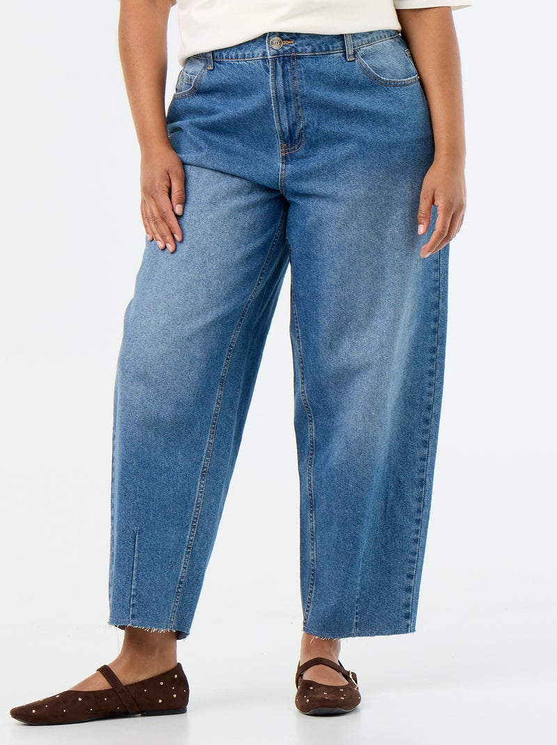 Jean barrel à 5 poches Bleu - Kiabi