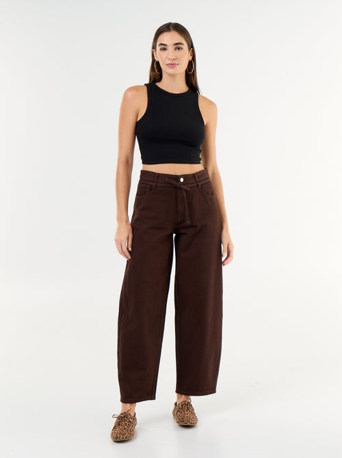 Jean barrel avec ceinture à nouer - Kiabi Jean barrel avec ceinture à nouer - Kiabi