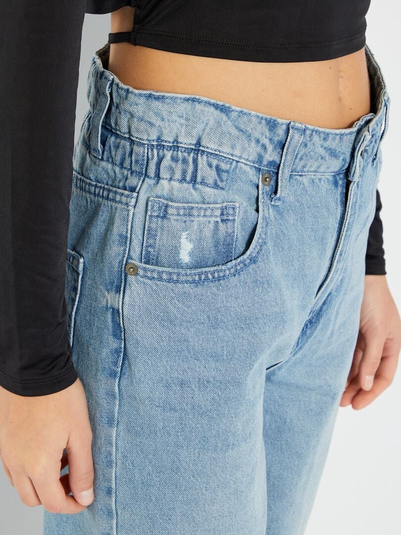 Jean barrel denim clair Bleu stone - Kiabi