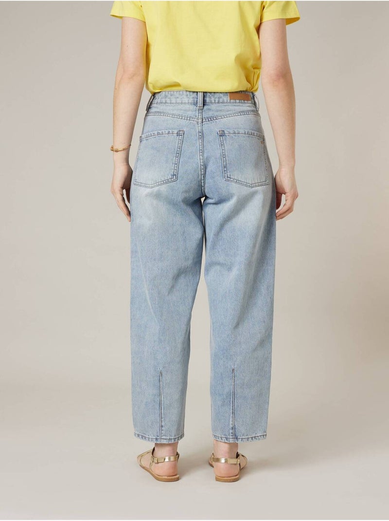 Jean barrel femme Denim 'Deeluxe' Bleu ciel - Kiabi