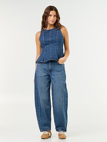Jean barrel taille haute