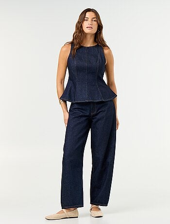 Jean barrel taille haute