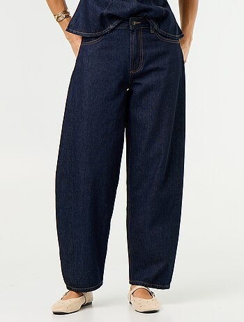 Jean barrel taille haute