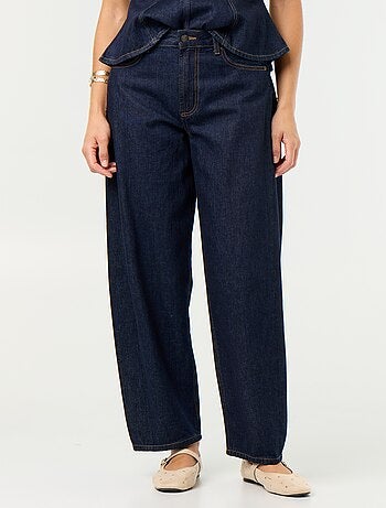 Jean barrel taille haute