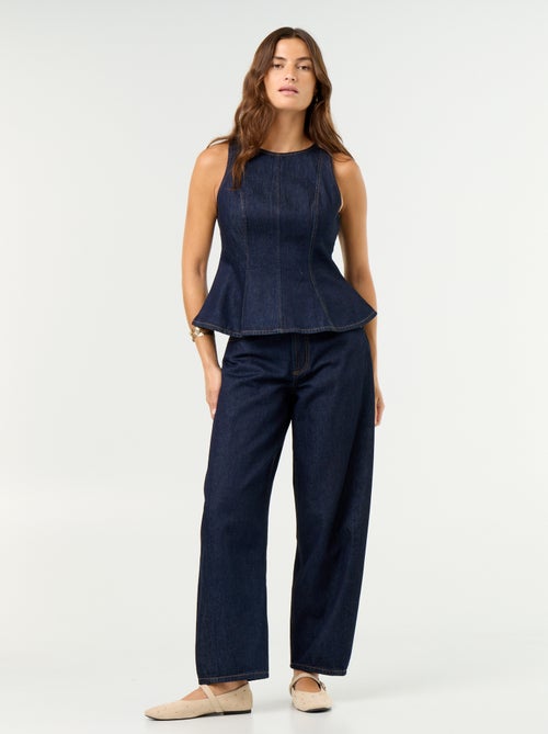 Jean barrel taille haute - Kiabi