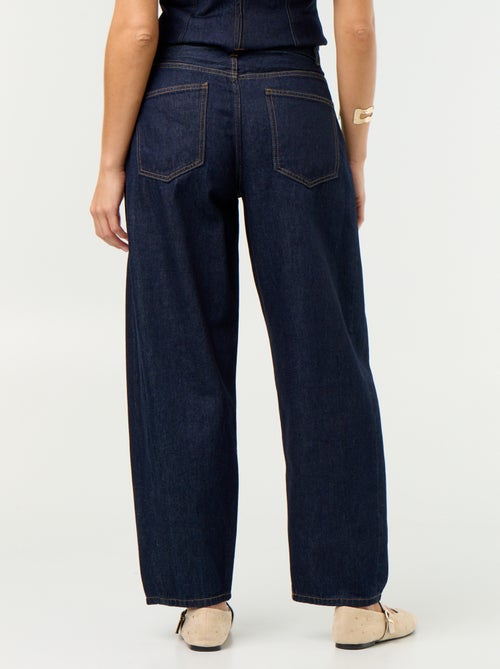 Jean barrel taille haute - Kiabi