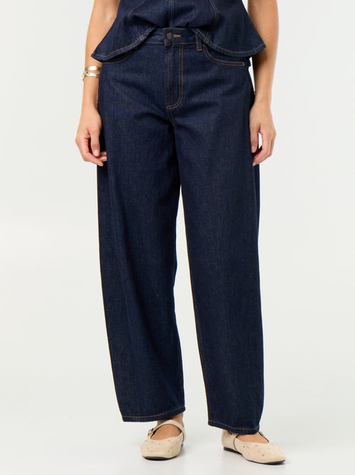 Jean barrel taille haute - Kiabi