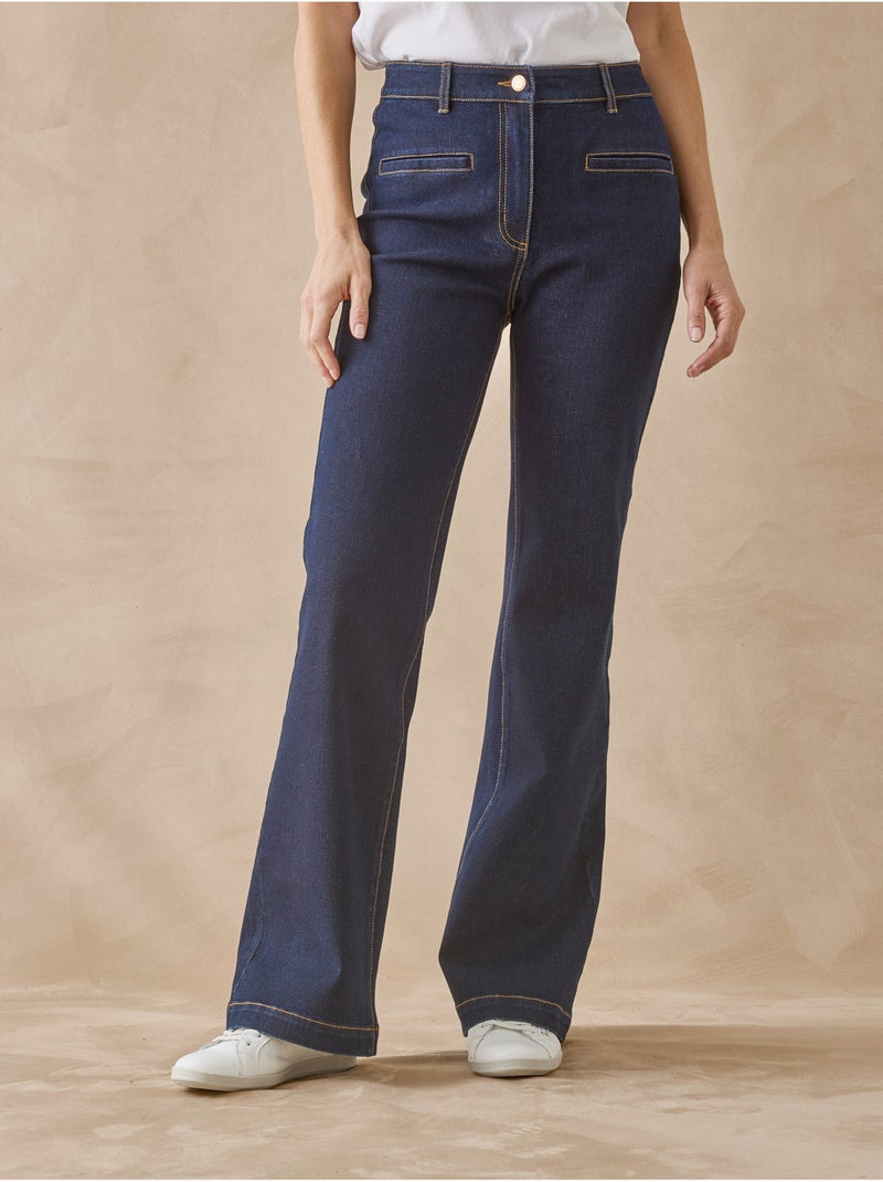 Jean bas évasé stature +1.60m - DAXON Bleu denim - Kiabi