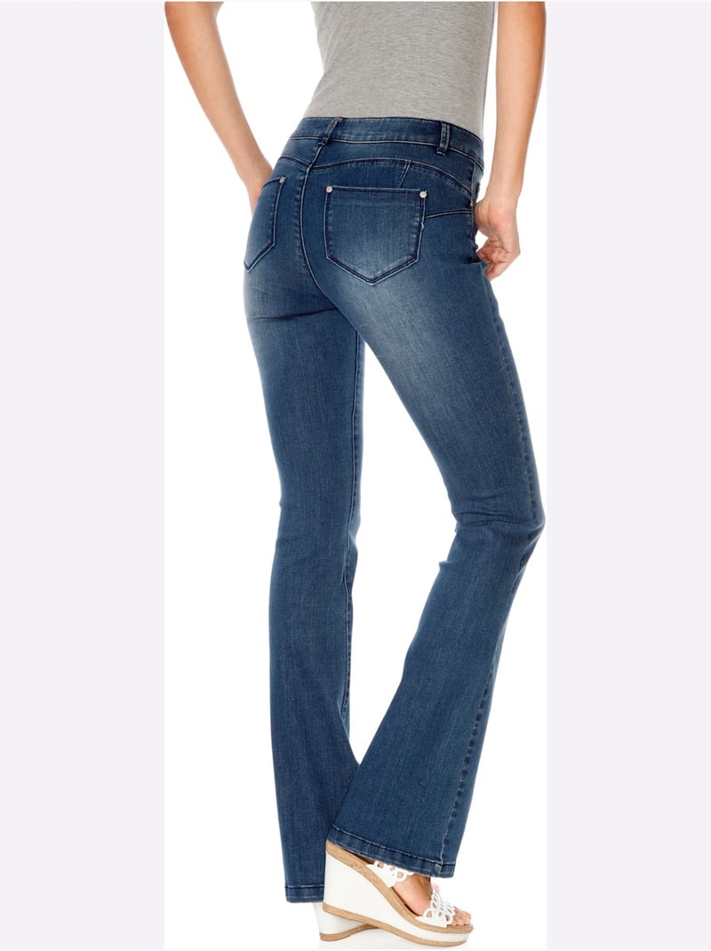 Jean bootcut - taille courte - helline Bleu denim - Kiabi